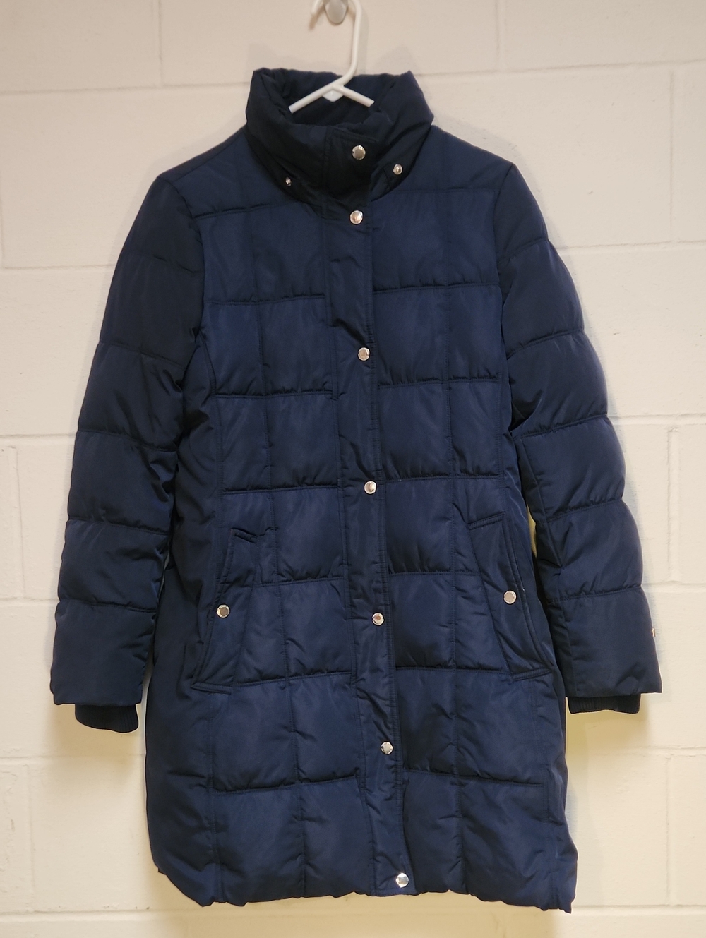 Tommy Hilfiger Navy Long Quilted Puffer Coat SZ S/P